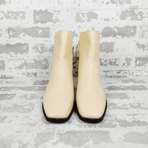 NEW Sam Edelman Women's Thatcher Ivory Leather Ankle Boots i257 - Picture 6 of 10
